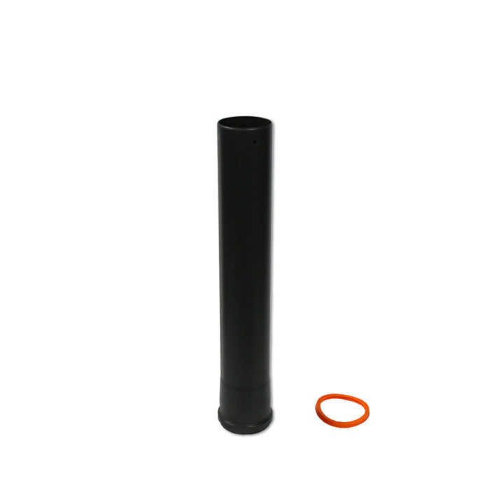 0.5 metre Straight 3 Inch Plain Black Flue Section on white background