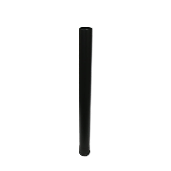 1 metre Straight 3 Inch Plain Black Flue Section on white background