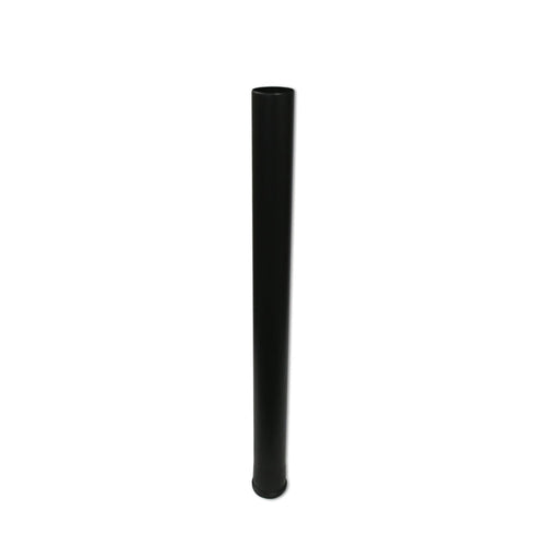 1 metre Straight 3 Inch Plain Black Flue Section on white background