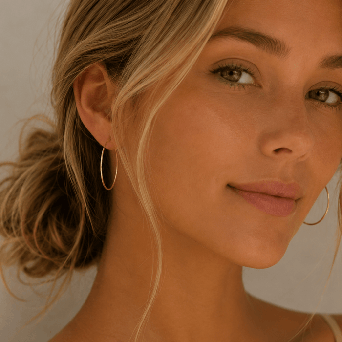 14k Gold Endless Hoops