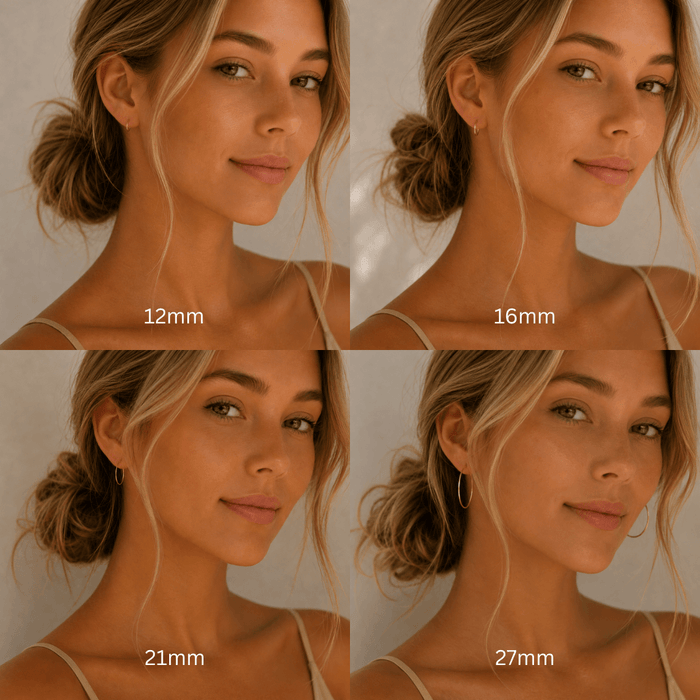 14k Gold Endless Hoops All Size