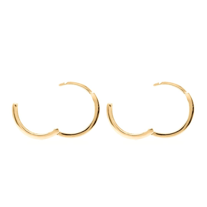 14k Gold Square Huggie Hoops - Le Serey