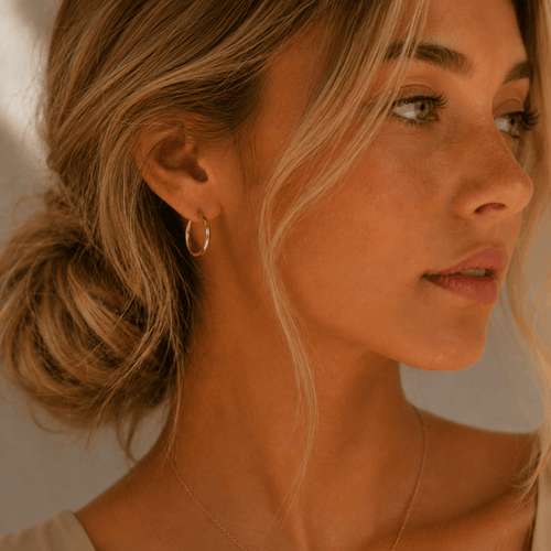 19mm Everyday Hoops worn as everyday earrings