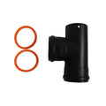 3 Inch 90 Degree Enamel Flue Tee on white background