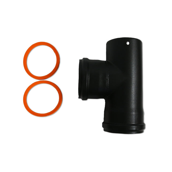 3 Inch 90 Degree Enamel Flue Tee on white background