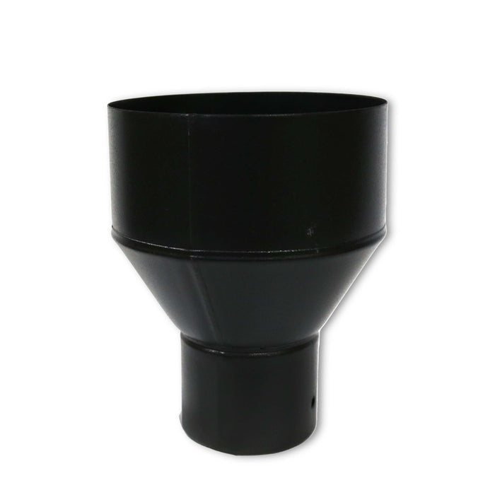 3 Inch to 6 inch Black Flue Increaser on white background