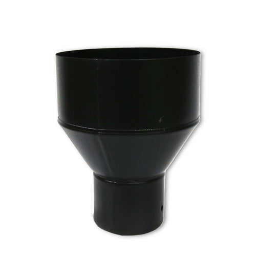 3 Inch to 6 inch Black Flue Increaser on white background