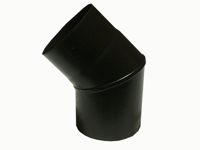 4 Inch 45 Degree Plain Black Flue Elbow