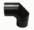 4 Inch 90 Degree Black Flue Elbow with Door white background