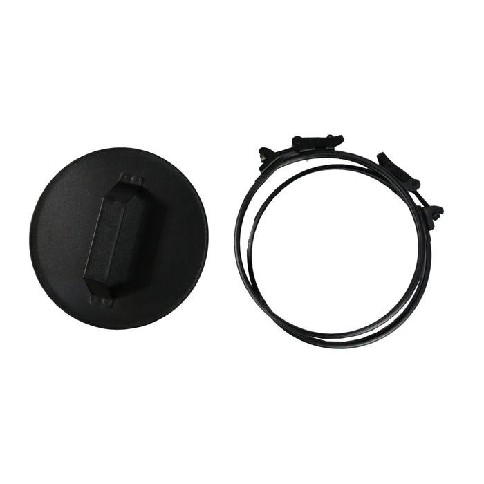 Black Twin Wall 90 Degree Tee locking bands on white background