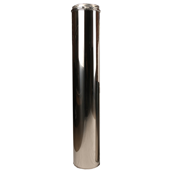 5 Inch (125mm)  Twin Wall 1000mm Pipe Inc Locking Band white background