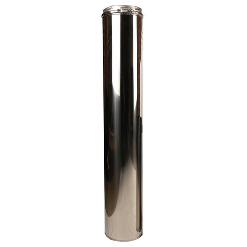 5 Inch (125mm)  Twin Wall 1000mm Pipe Inc Locking Band white background