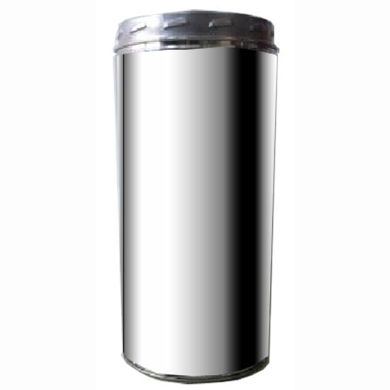 5 Inch (125mm)  Twin Wall 1000mm Pipe Inc Locking Band white background