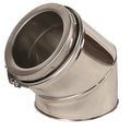 5 Inch (125mm)  Twin Wall 45 Degree Bend Inc Locking Band white background