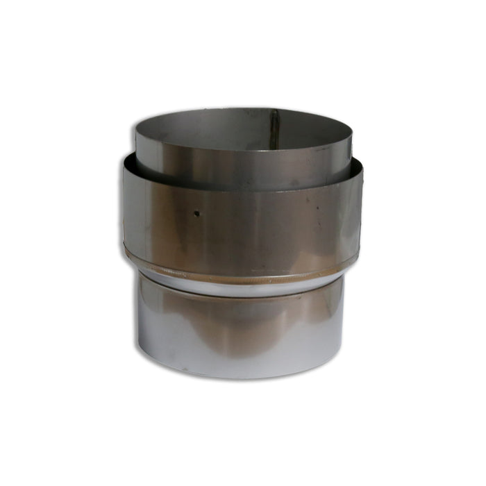Silver Adaptor connection for joining single wall connector flue to flexi flue.