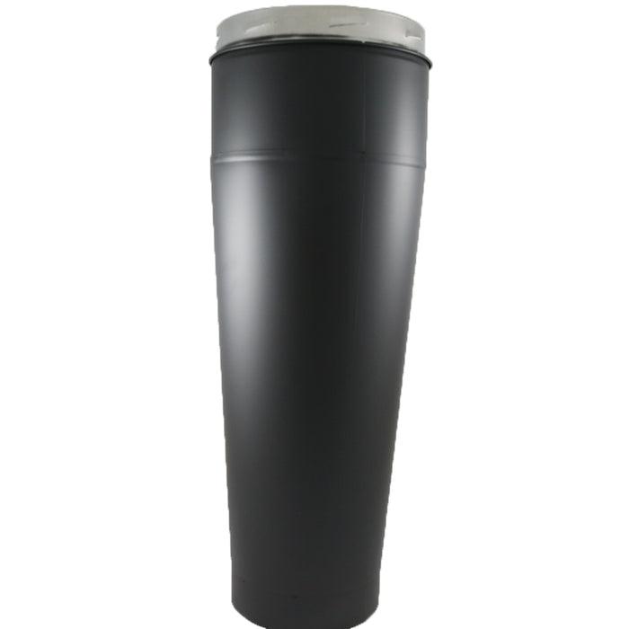 6 Inch (150mm) Black Tapered Appliance Connector Inc Locking Band on white background