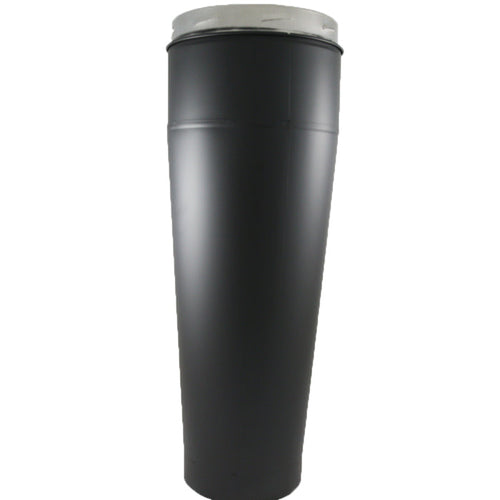 6 Inch (150mm) Black Tapered Appliance Connector Inc Locking Band on white background