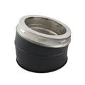 6 Inch (150mm)  Black Twin Wall 15 Degree Bend Inc Locking Band white background