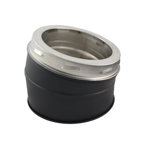 6 Inch (150mm)  Black Twin Wall 15 Degree Bend Inc Locking Band white background