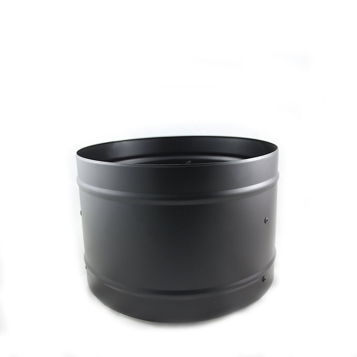 6 Inch (150mm) Black Twin Wall Cowl A white background