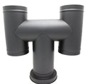 6 Inch (150mm)  Black Twin Wall Cowl H