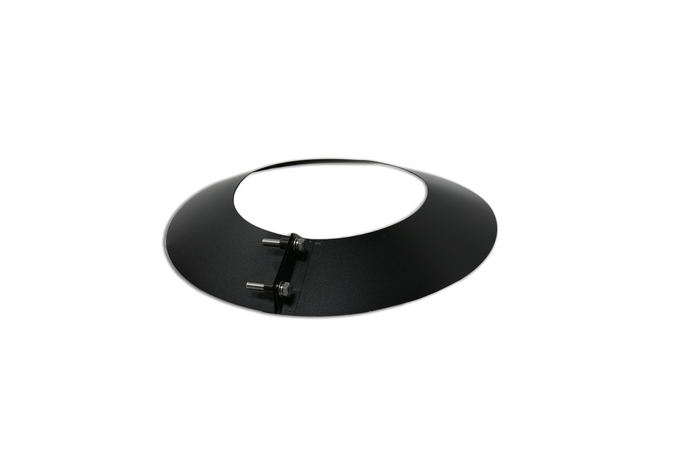 6 Inch (150mm)  Black Twin Wall Storm Collar white background side view
