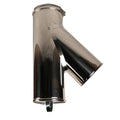 6 Inch (150mm) Twin Wall 45 Degree Tee (with Plug) Inc Locking Band on a white background