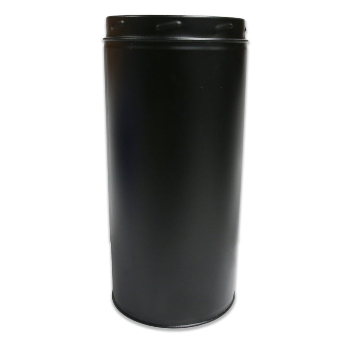 6 Inch Black Twin Wall Adjustable Pipe 300-500MM white background