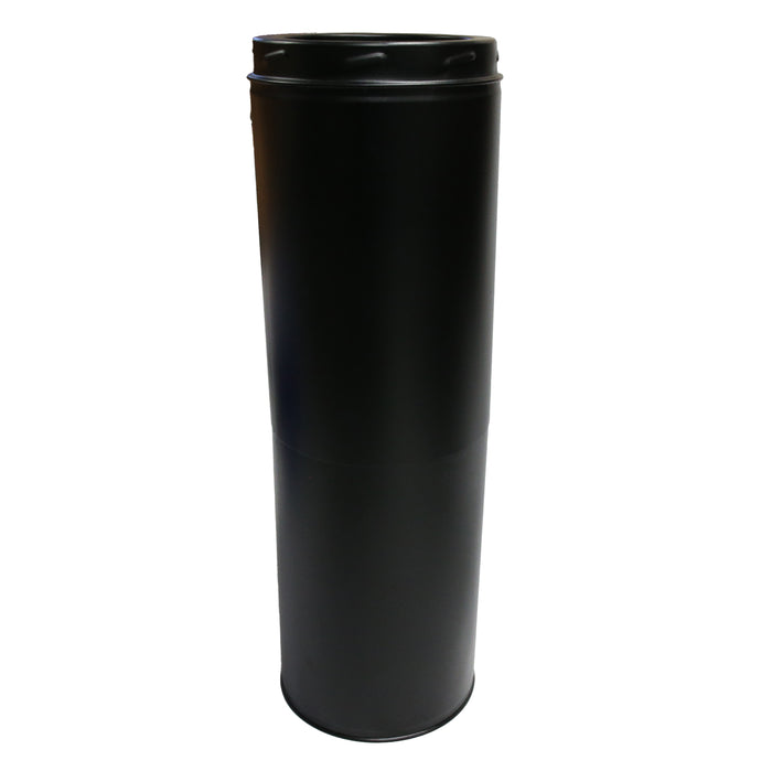 6 Inch Black Twin Wall Adjustable Pipe 300-500MM white background