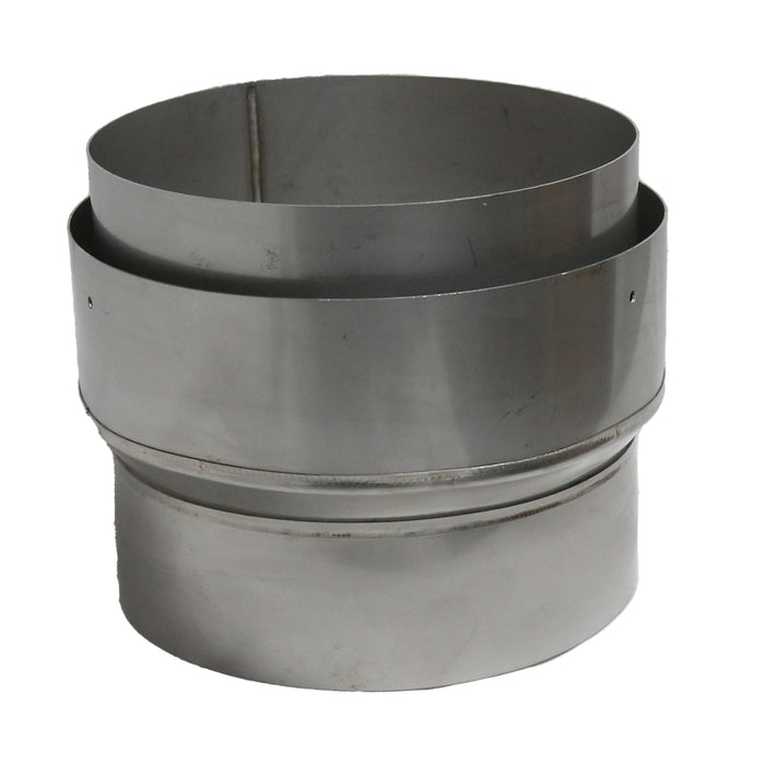 Silver Adaptor for connecting a single wall connector flue to flexi flue.