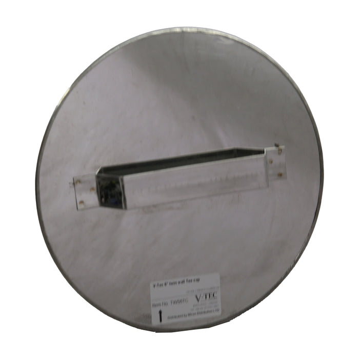 6 Inch Twin Wall Flue Tee Cap Only on white background