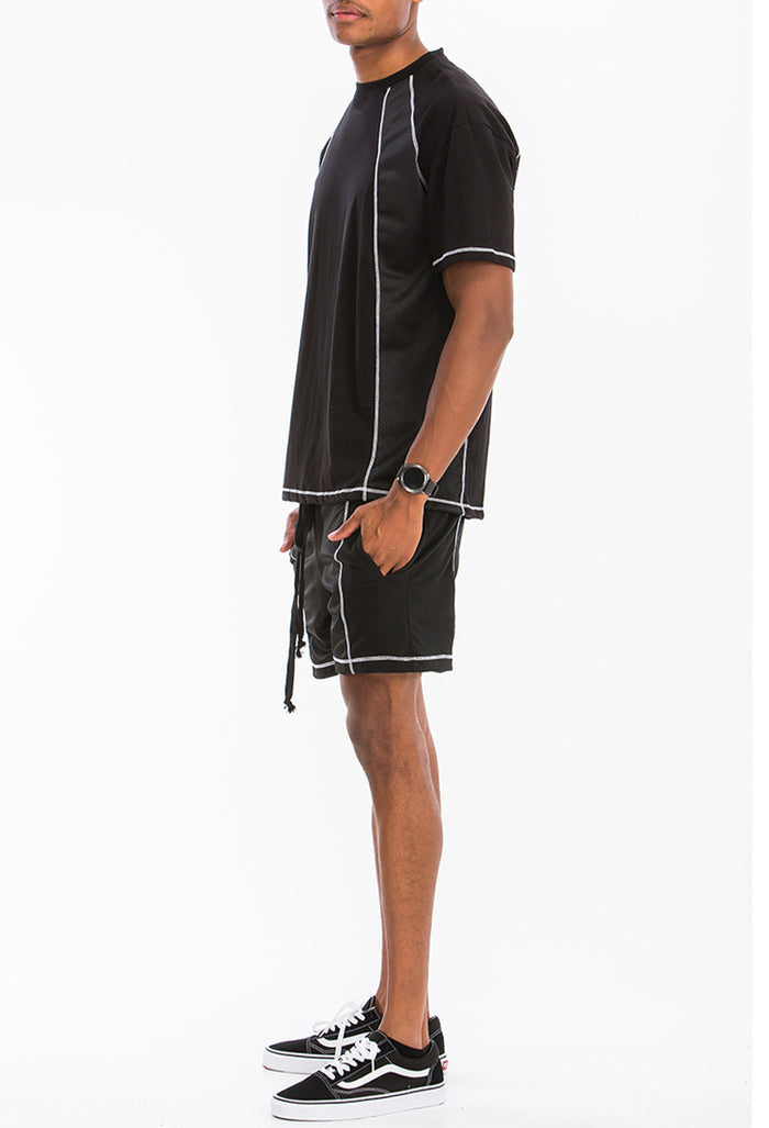 Alvin Mesh Contrast Short Set