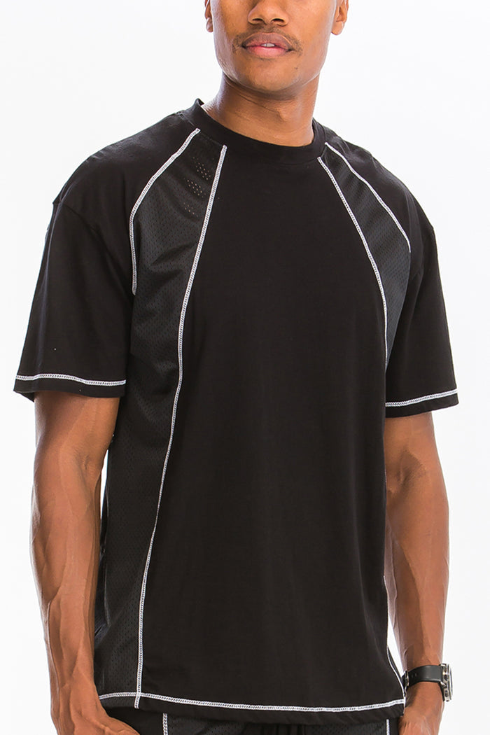 Alvin Mesh Contrast Short Set