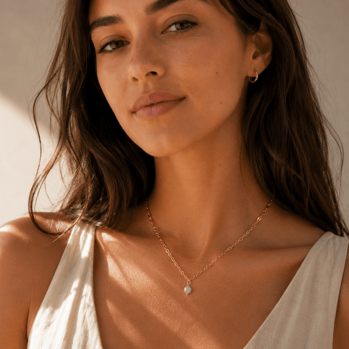 Amazonite Gemstone Drop Necklace - Le Serey