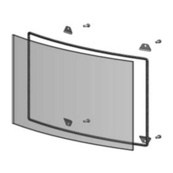 four Glass Clips, Glass and Gasket.