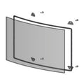 four Glass Clips, Glass and adhesive backed seal