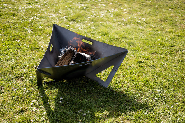 outside fire pit in garden