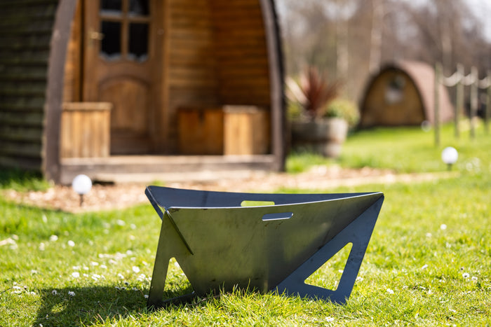 outside fire pit in garden
