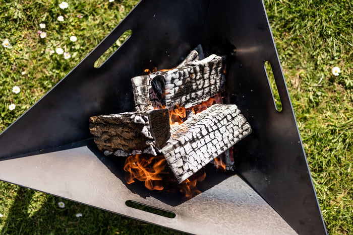 outside fire pit in garden