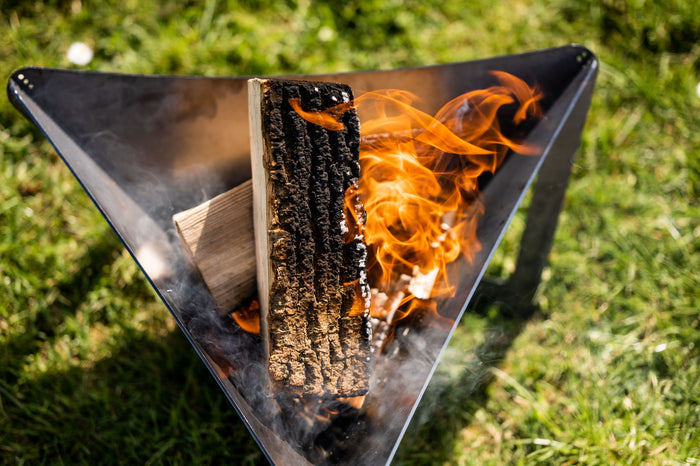 fire pit on the grass