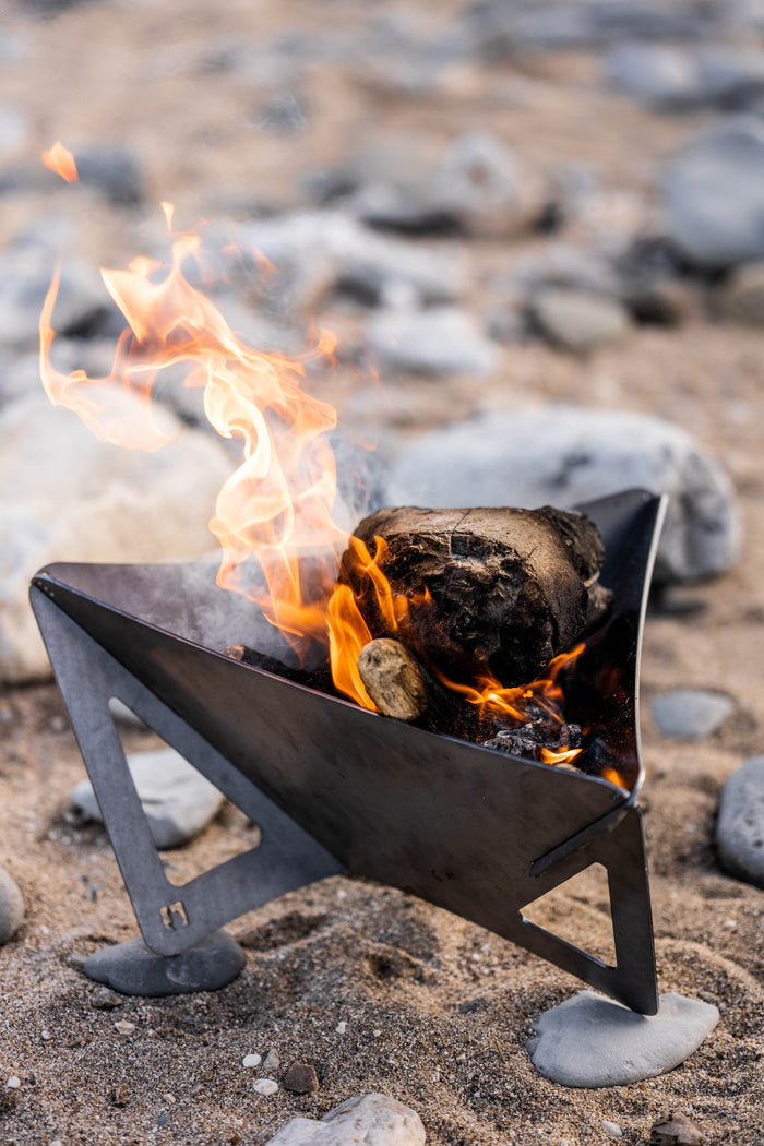 fire pit on the beach