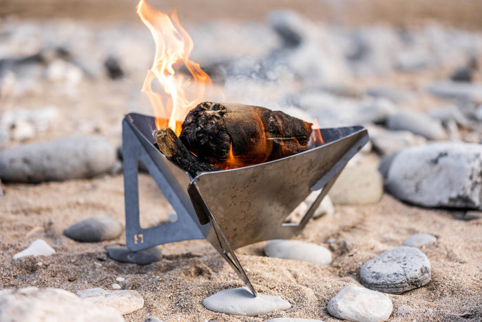 fire pit on the beach