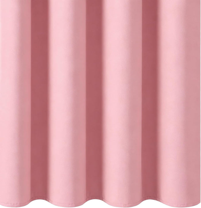 Baby Pink Blackout Curtains/42 X 63 Inch/Set of Two Panels Grommet Bedroom Curtains