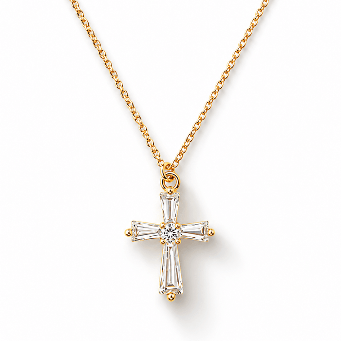 Baguette Cross Necklace - Le Serey