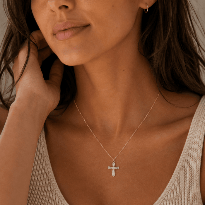 Baguette Cross Necklace - Le Serey