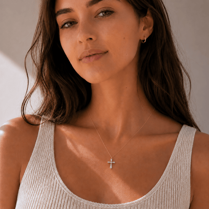 Baguette Cross Necklace - Le Serey