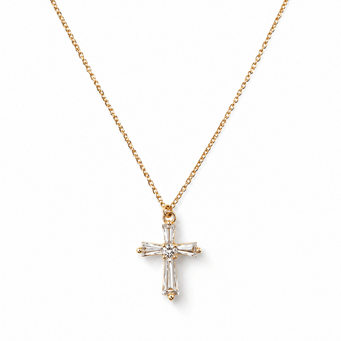 Baguette Cross Necklace - Le Serey