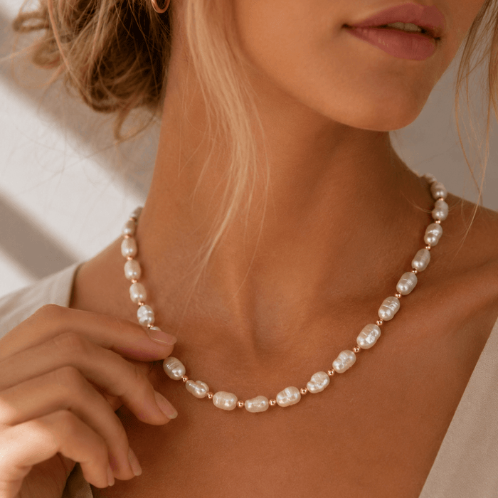 Baroque Pearl Beaded Necklace - Le Serey