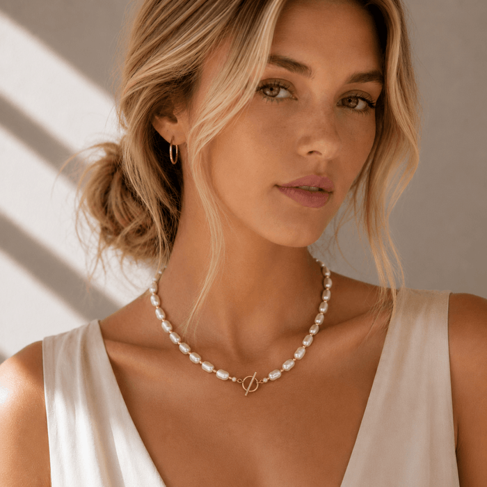 Baroque Pearl Beaded Necklace - Le Serey