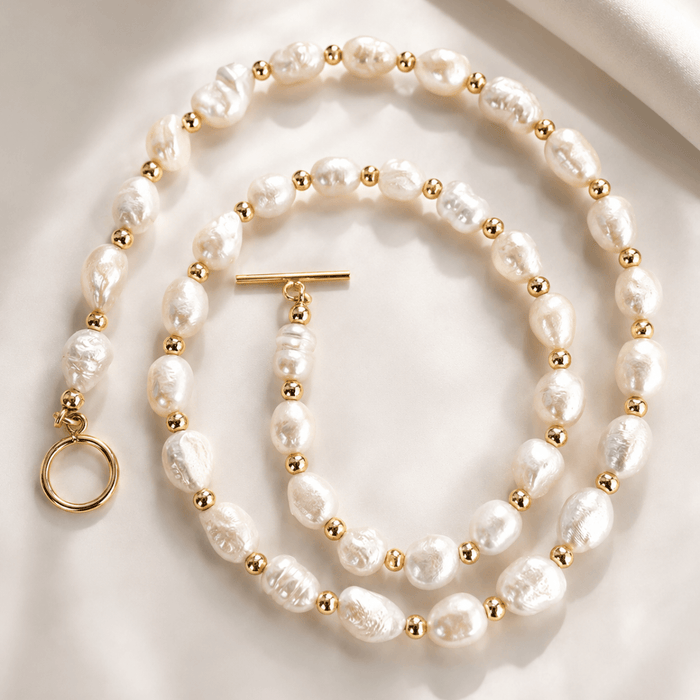 Baroque Pearl Beaded Necklace - Le Serey
